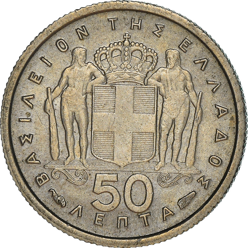 Münze, Griechenland, Paul I, 50 Lepta, 1957, SS+, Copper-nickel, KM:80