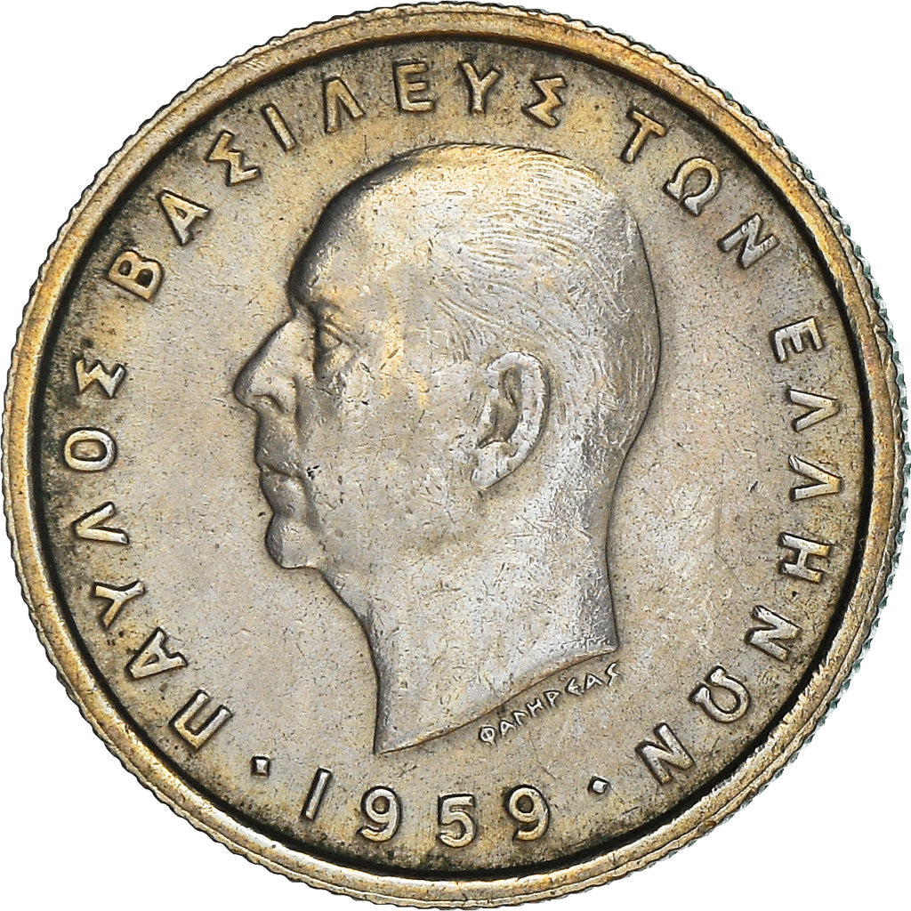 Coin, Greece, Paul I, 50 Lepta, 1959, AU(50-53), Copper-nickel, KM:80