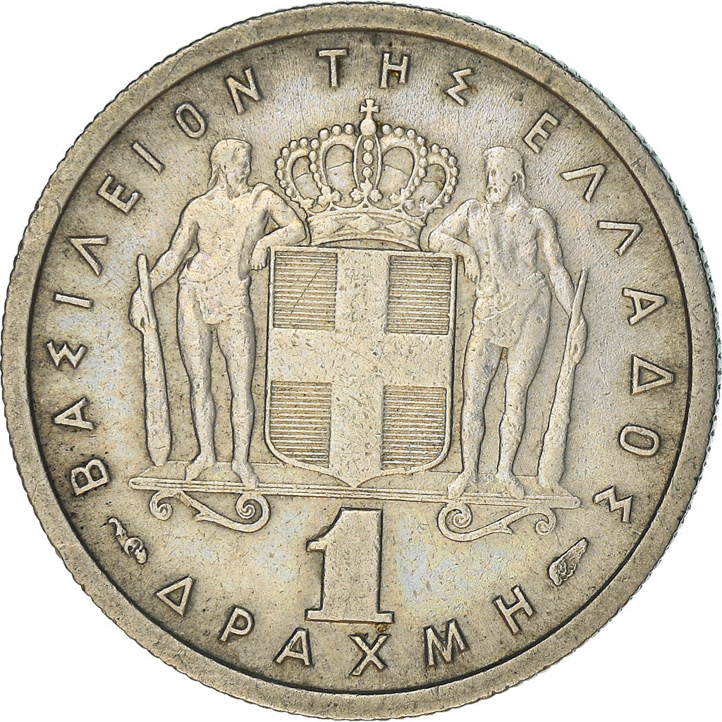 Coin, Greece, Paul I, Drachma, 1954, AU(50-53), Copper-nickel, KM:81