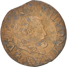 FRANCE, 1 Quattrino, 1637, Avignon, VF(30-35), Copper, CGKL #770, 2.92