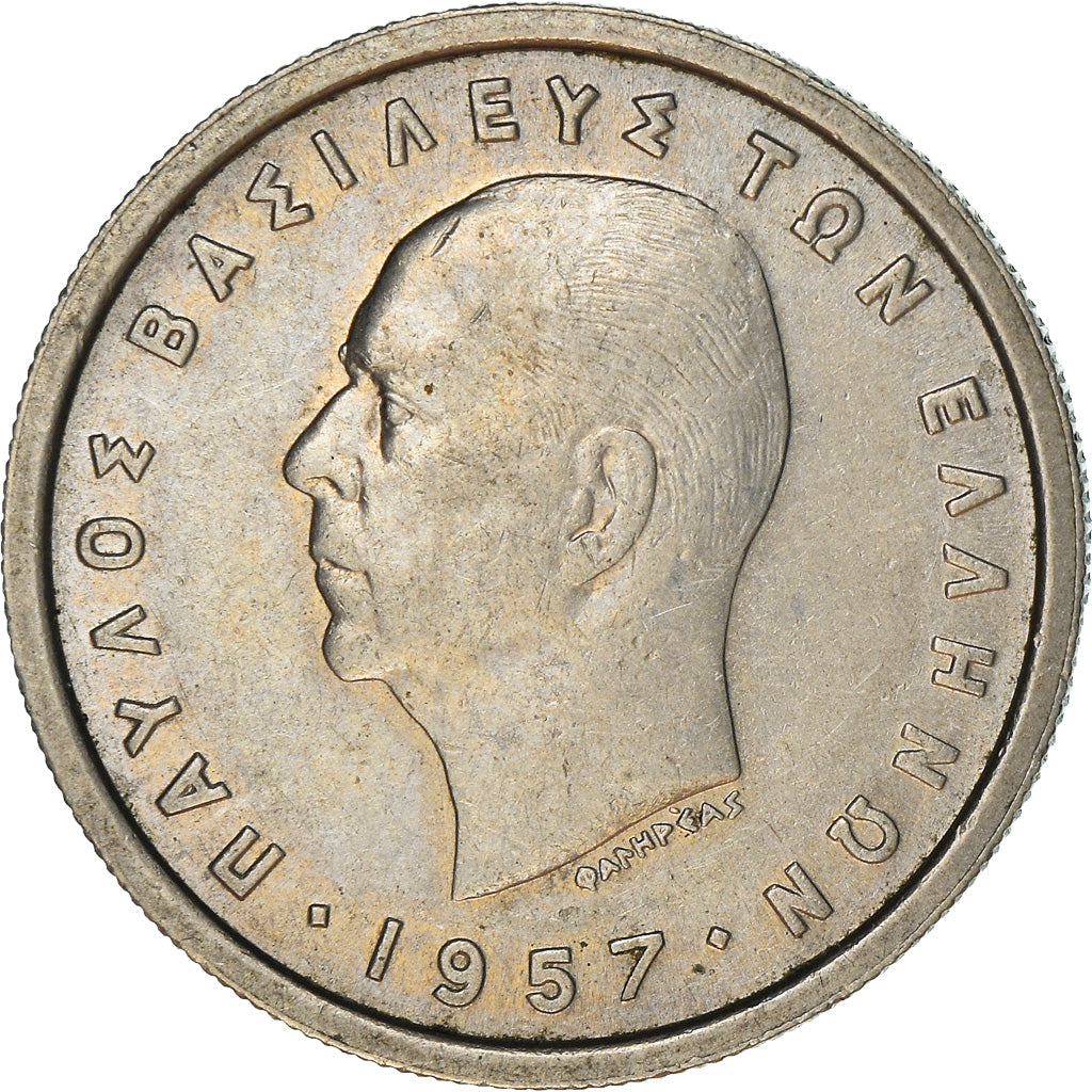 Monnaie, Grèce, Paul I, 2 Drachmai, 1957, TTB+, Copper-nickel, KM:82