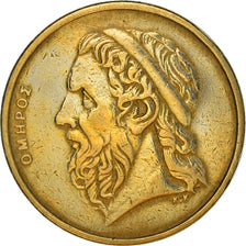 Moneda, Grecia, 50 Drachmes, 1990, BC+, Aluminio - bronce, KM:147