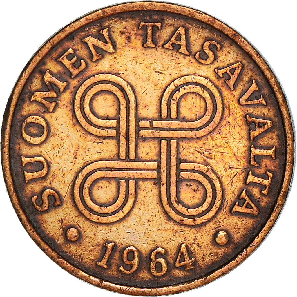 Coin, Finland, Penni, 1964, VF(30-35), Copper, KM:44