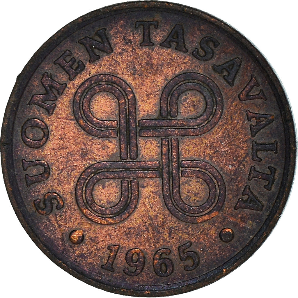 Coin, Finland, Penni, 1965, VF(30-35), Copper, KM:44