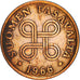 Moeda, Finlândia, Penni, 1966, VF(30-35), Cobre, KM:44
