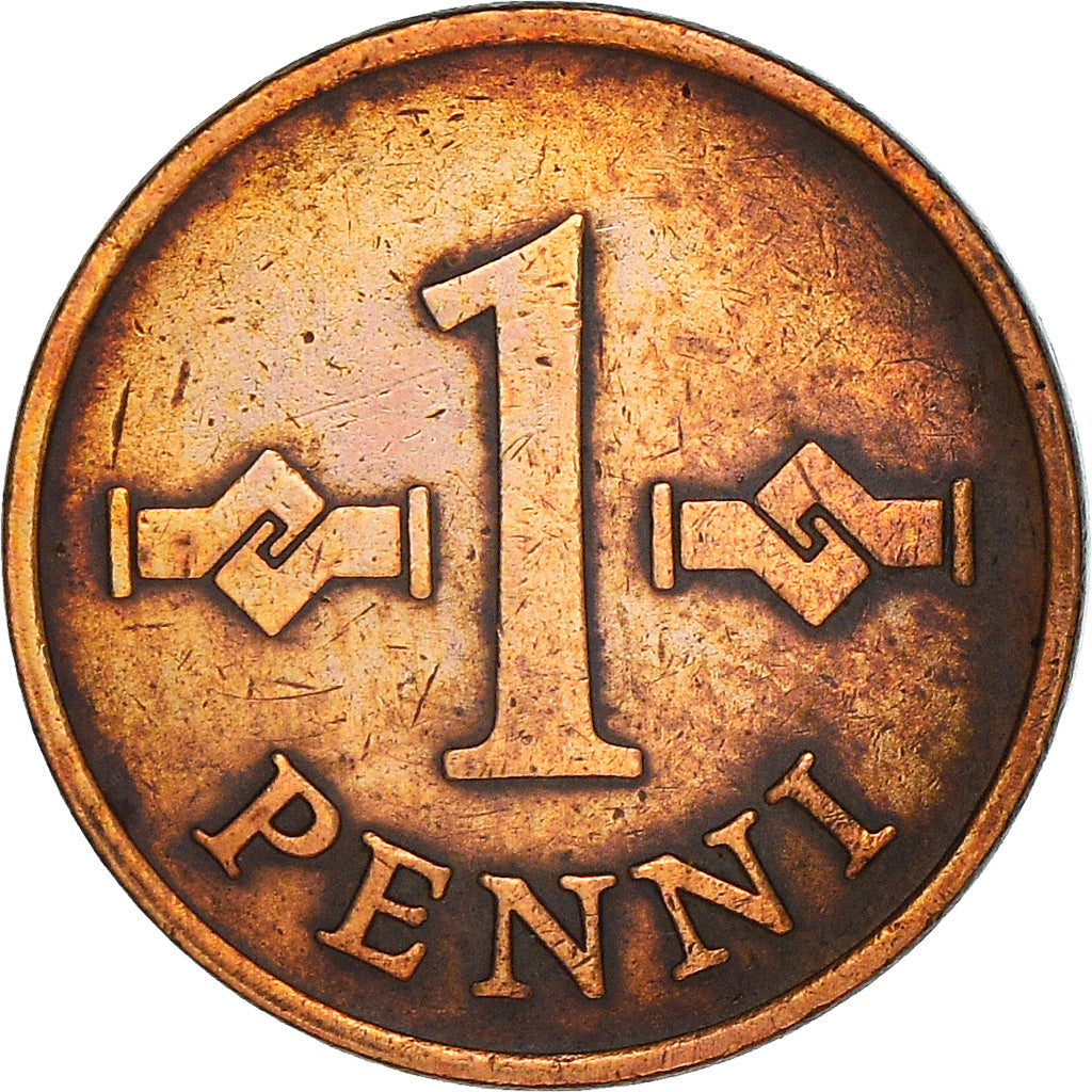 Moeda, Finlândia, Penni, 1966, VF(30-35), Cobre, KM:44