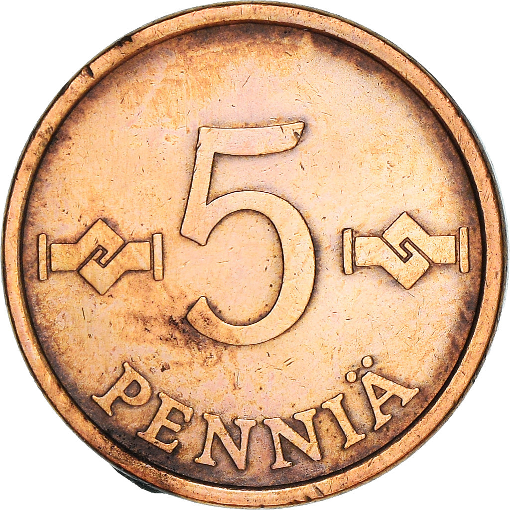 Coin, Finland, 5 Pennia, 1964, VF(30-35), Copper, KM:45