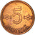 Moneda, Finlandia, 5 Pennia, 1970, BC+, Cobre, KM:45
