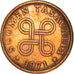 Moneda, Finlandia, 5 Pennia, 1971, BC+, Cobre, KM:45