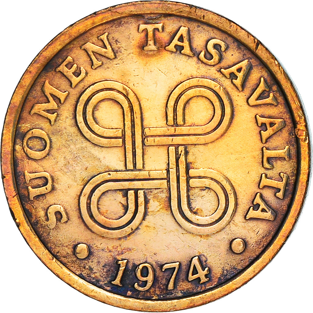 Coin, Finland, 5 Pennia, 1974, VF(20-25), Copper, KM:45