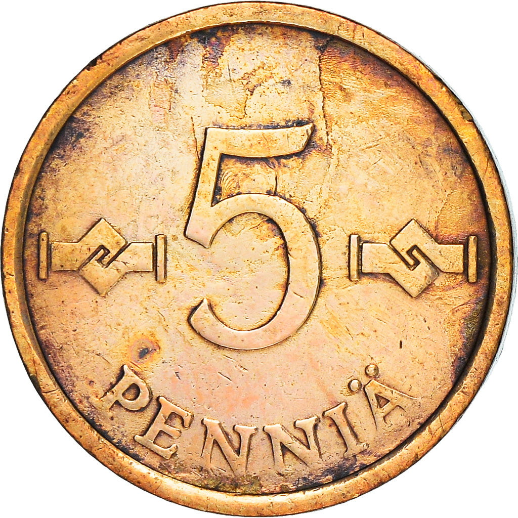 Coin, Finland, 5 Pennia, 1974, VF(20-25), Copper, KM:45