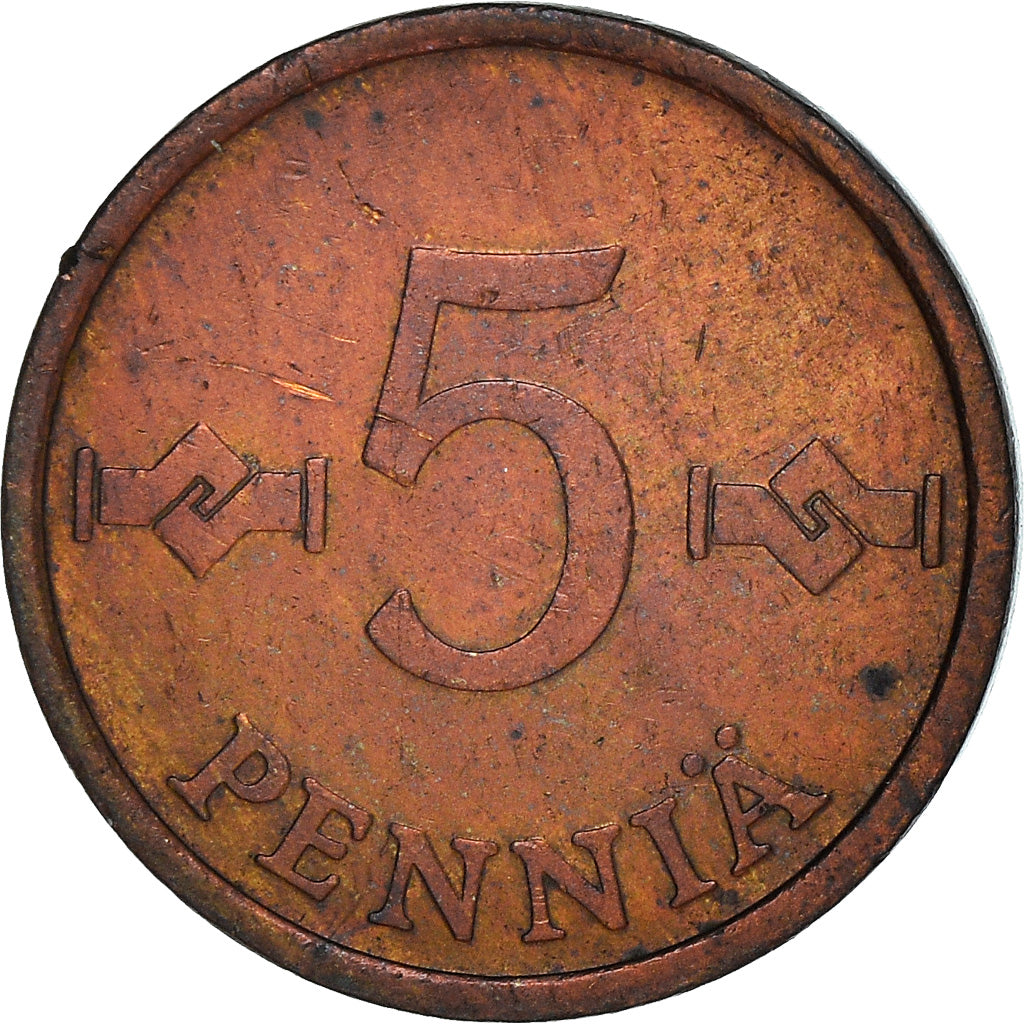 Coin, Finland, 5 Pennia, 1975, VF(30-35), Copper, KM:45