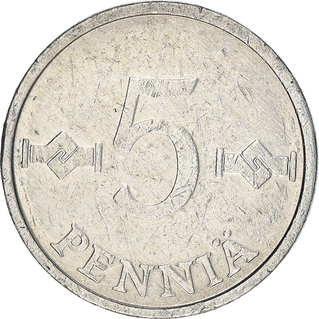 Coin, Finland, 5 Pennia, 1977, VF(30-35), Aluminum, KM:45a