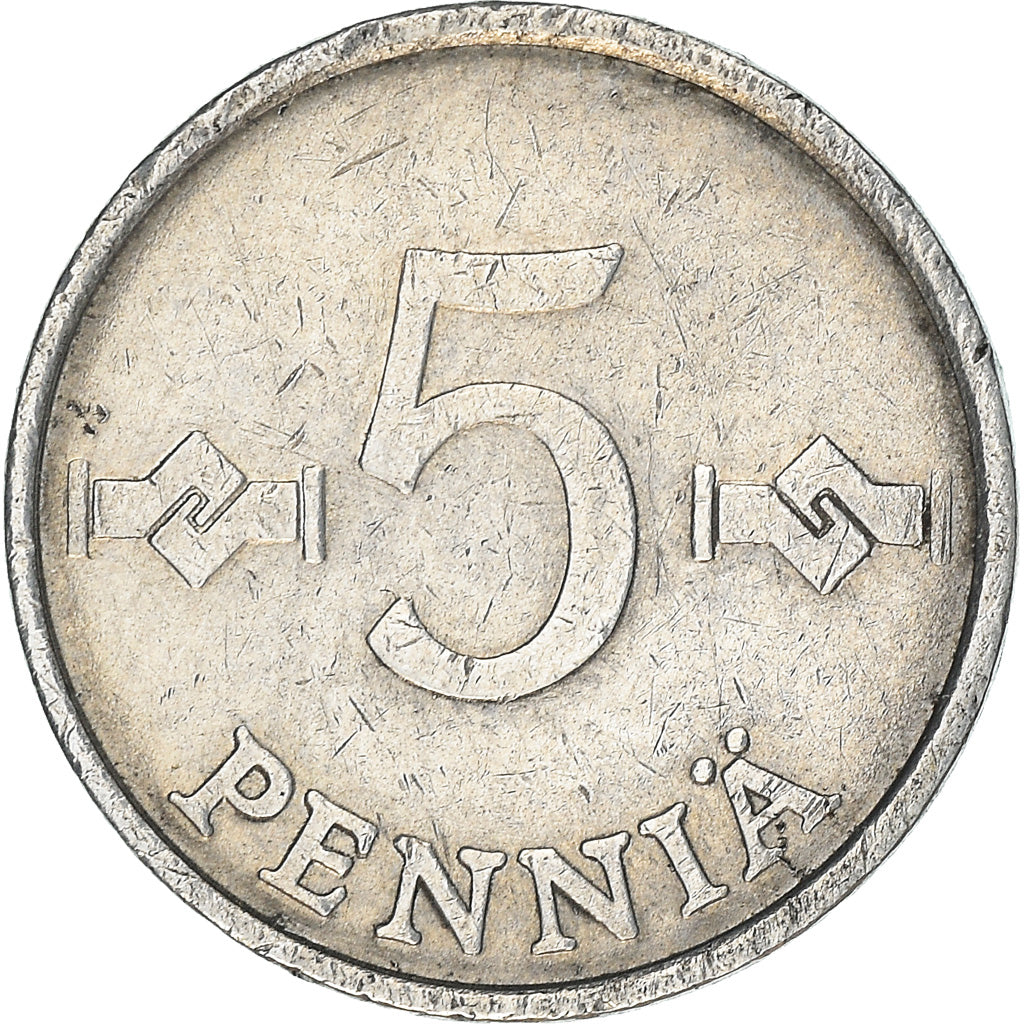 Moneta, Finlandia, 5 Pennia, 1980, MB+, Alluminio, KM:45a