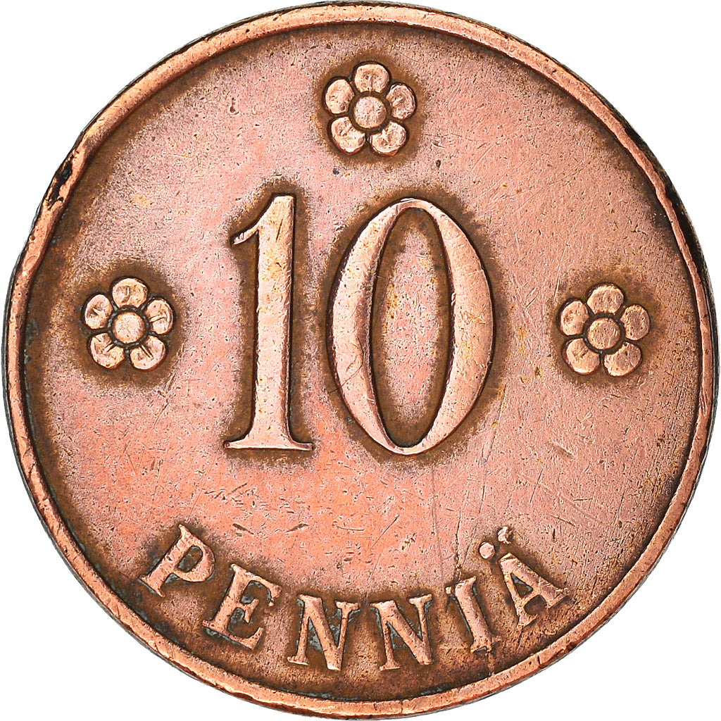 Coin, Finland, 10 Pennia, 1921, VF(30-35), Copper, KM:24
