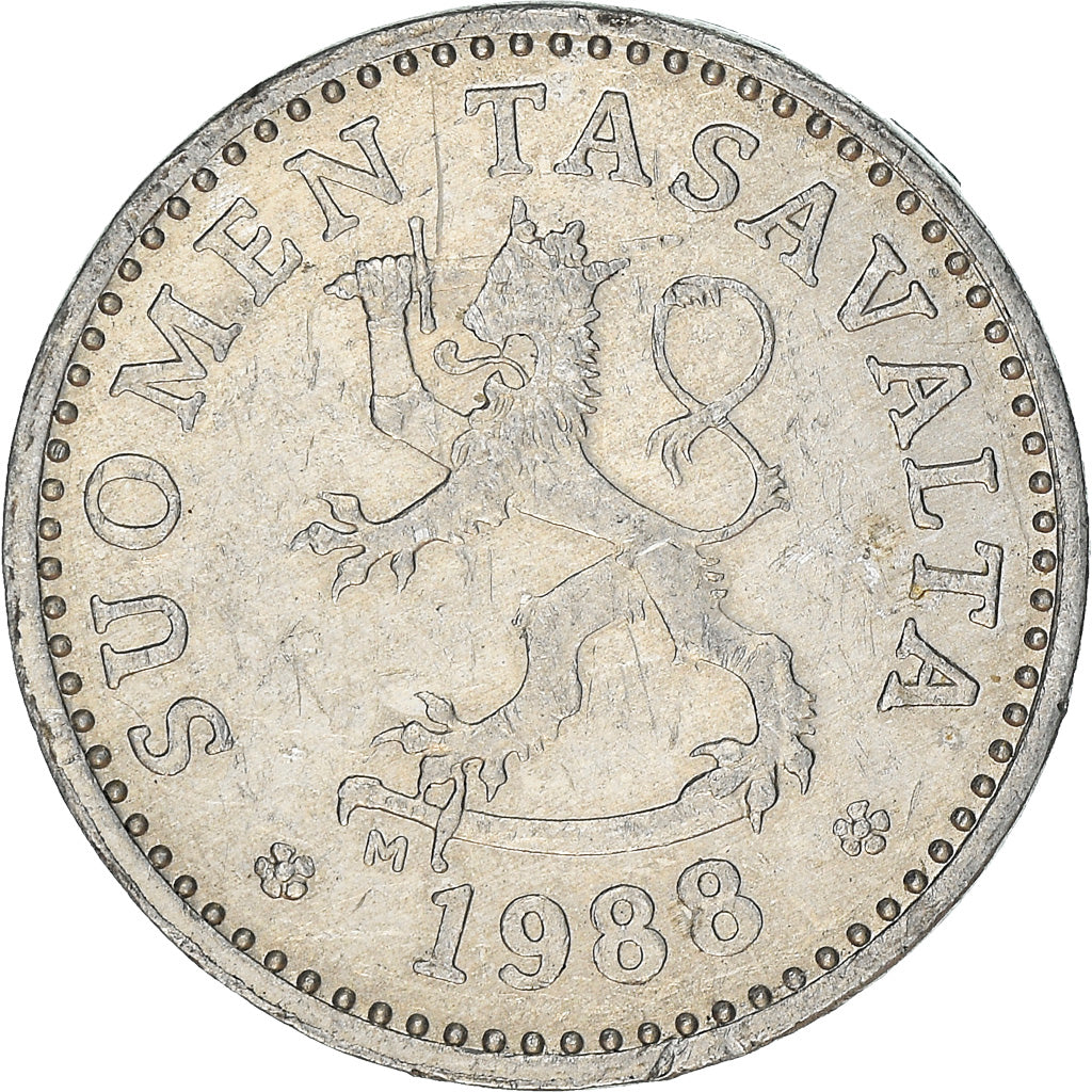 Coin, Finland, 10 Pennia, 1988, VF(30-35), Aluminum, KM:46a