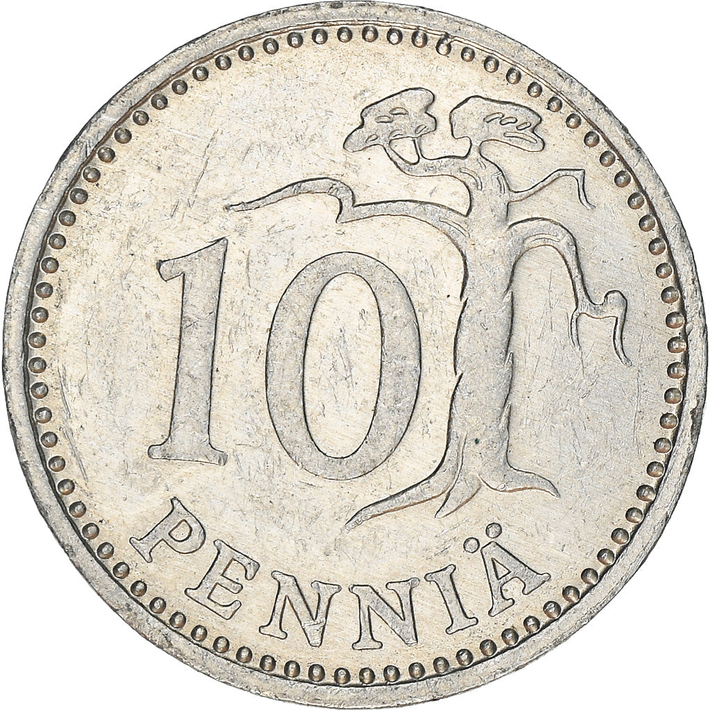 Coin, Finland, 10 Pennia, 1988, VF(30-35), Aluminum, KM:46a