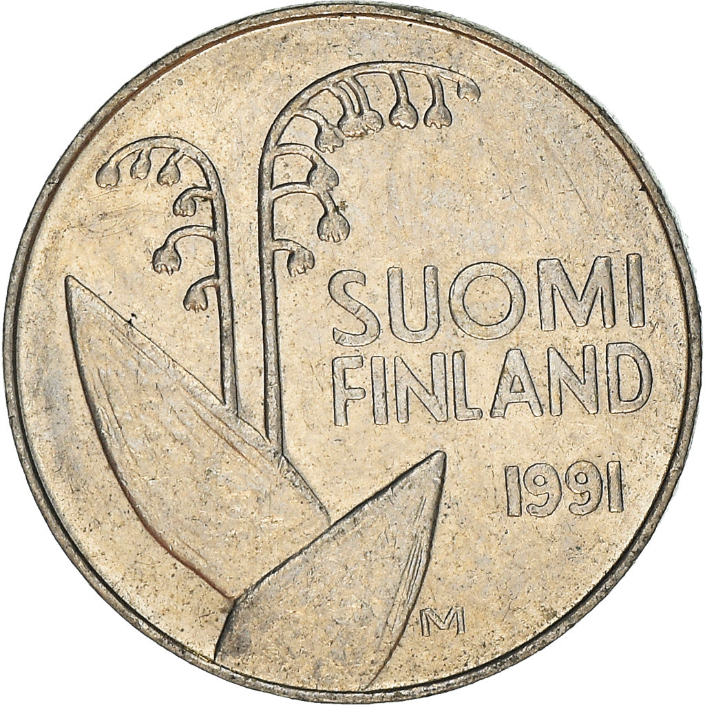 Coin, Finland, 10 Pennia, 1991, AU(50-53), Copper-nickel, KM:65