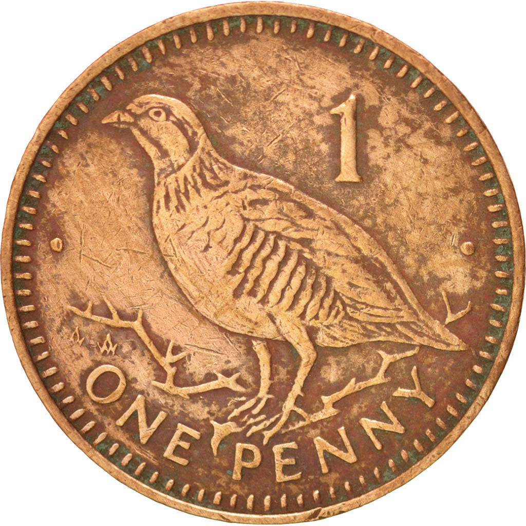Coin, Gibraltar, Elizabeth II, Penny, 1990, AU(50-53), Bronze, KM:20