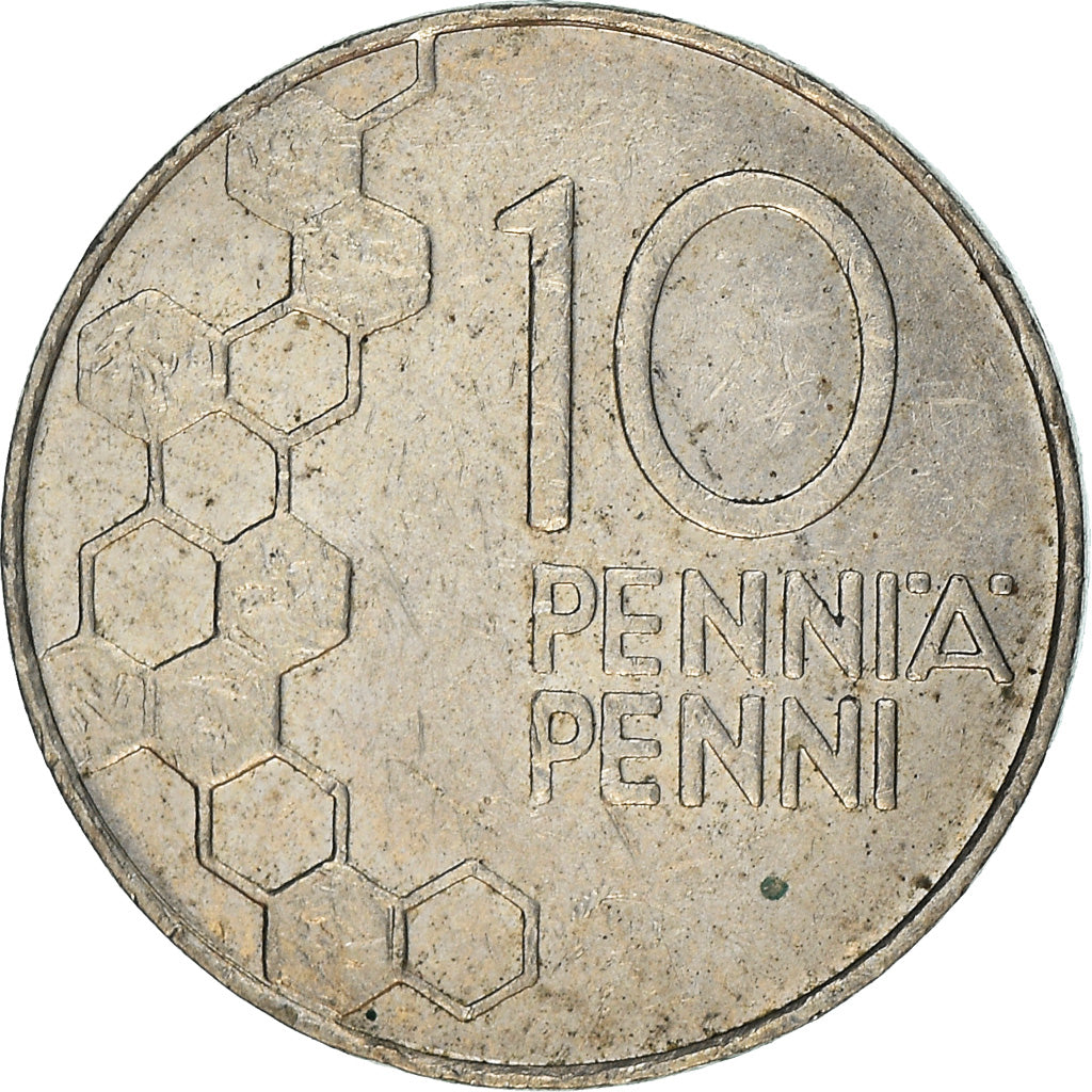 Coin, Finland, 10 Pennia, 1992, AU(50-53), Copper-nickel, KM:65