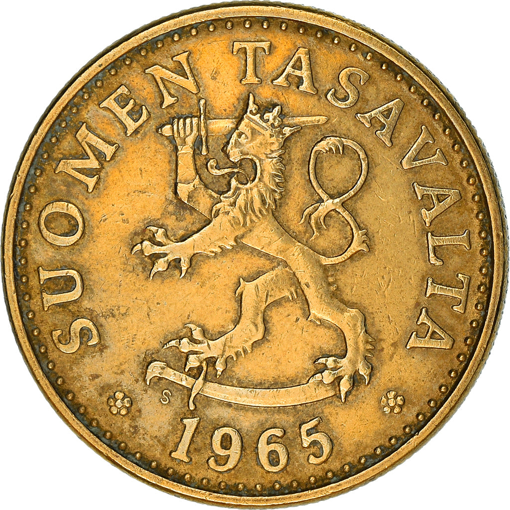 Coin, Finland, 20 Pennia, 1965, AU(50-53), Aluminum-Bronze, KM:47