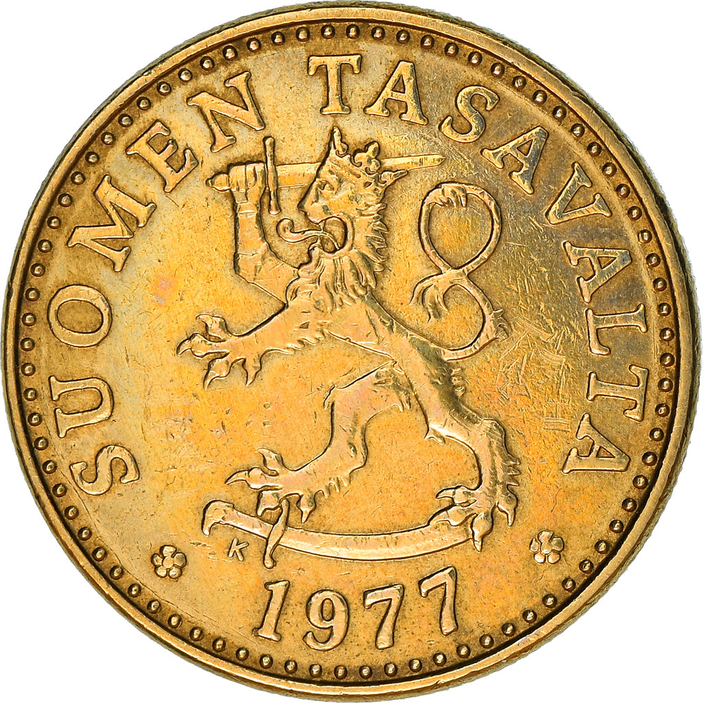 Coin, Finland, 20 Pennia, 1977, AU(50-53), Aluminum-Bronze, KM:47