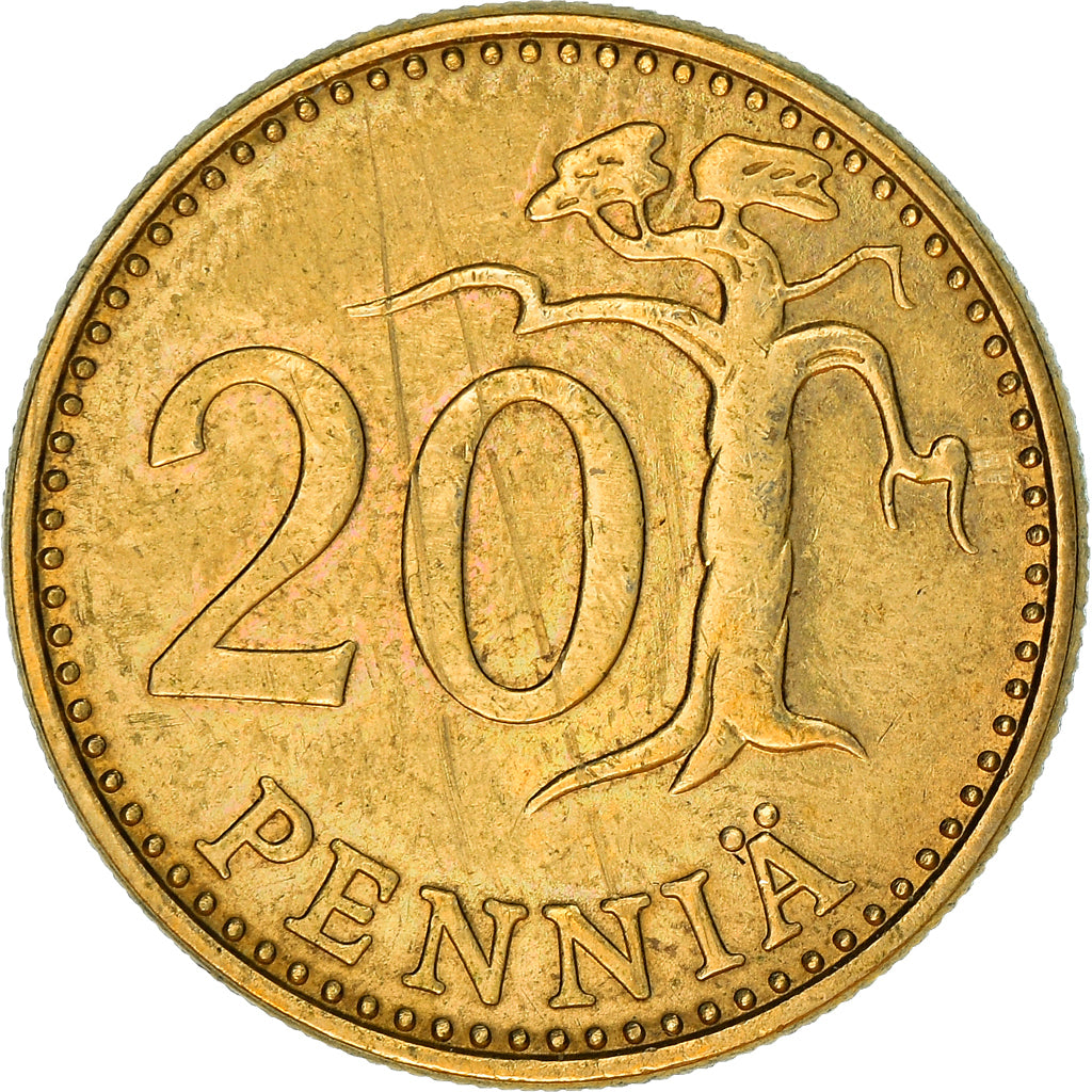 Coin, Finland, 20 Pennia, 1985, EF(40-45), Aluminum-Bronze, KM:47