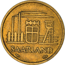 Coin, SAARLAND, 10 Franken, 1954, Paris, VF(30-35), Aluminum-Bronze, KM:1