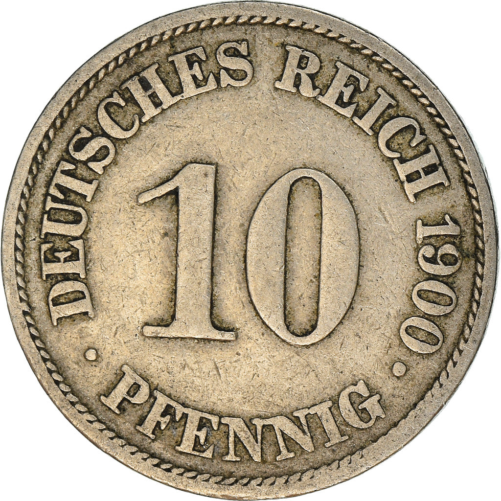 Moneta, GERMANIA - IMPERO, Wilhelm II, 10 Pfennig, 1900, Berlin, MB+