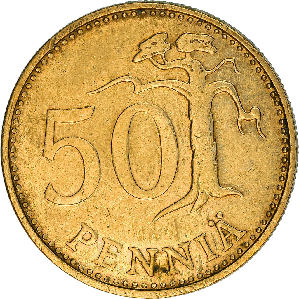 Coin, Finland, 50 Penniä, 1976, VF(20-25), Aluminum-Bronze, KM:48