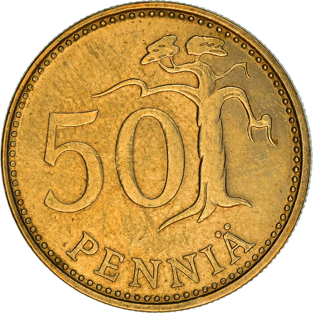 Coin, Finland, 50 Penniä, 1989, EF(40-45), Aluminum-Bronze, KM:48