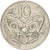 Moneda, Nueva Zelanda, Elizabeth II, 10 Cents, 1980, MBC, Cobre - níquel
