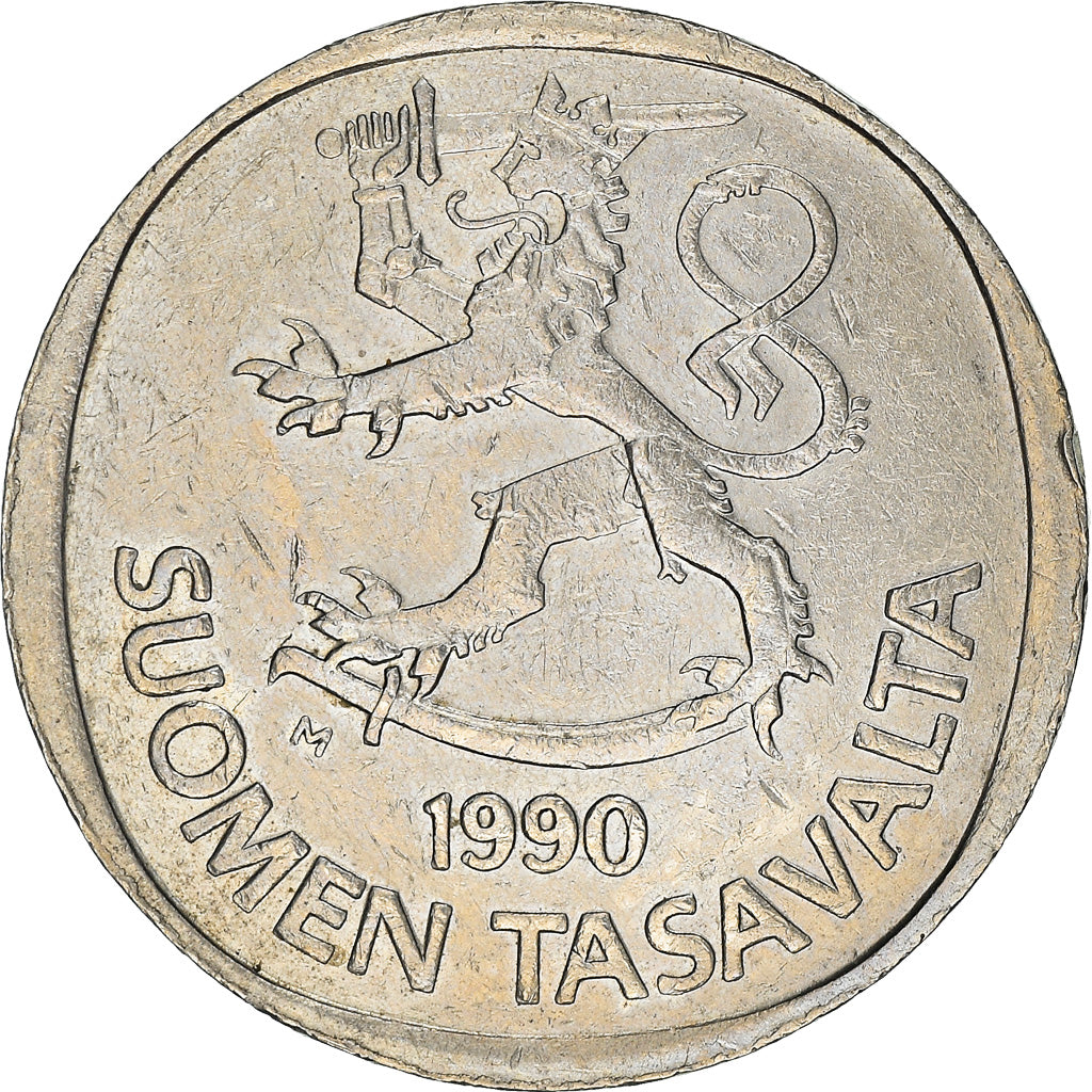 Coin, Finland, Markka, 1990, VF(30-35), Copper-nickel, KM:49a