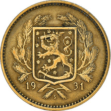 Coin, Finland, 5 Markkaa, 1931, EF(40-45), Aluminum-Bronze, KM:31