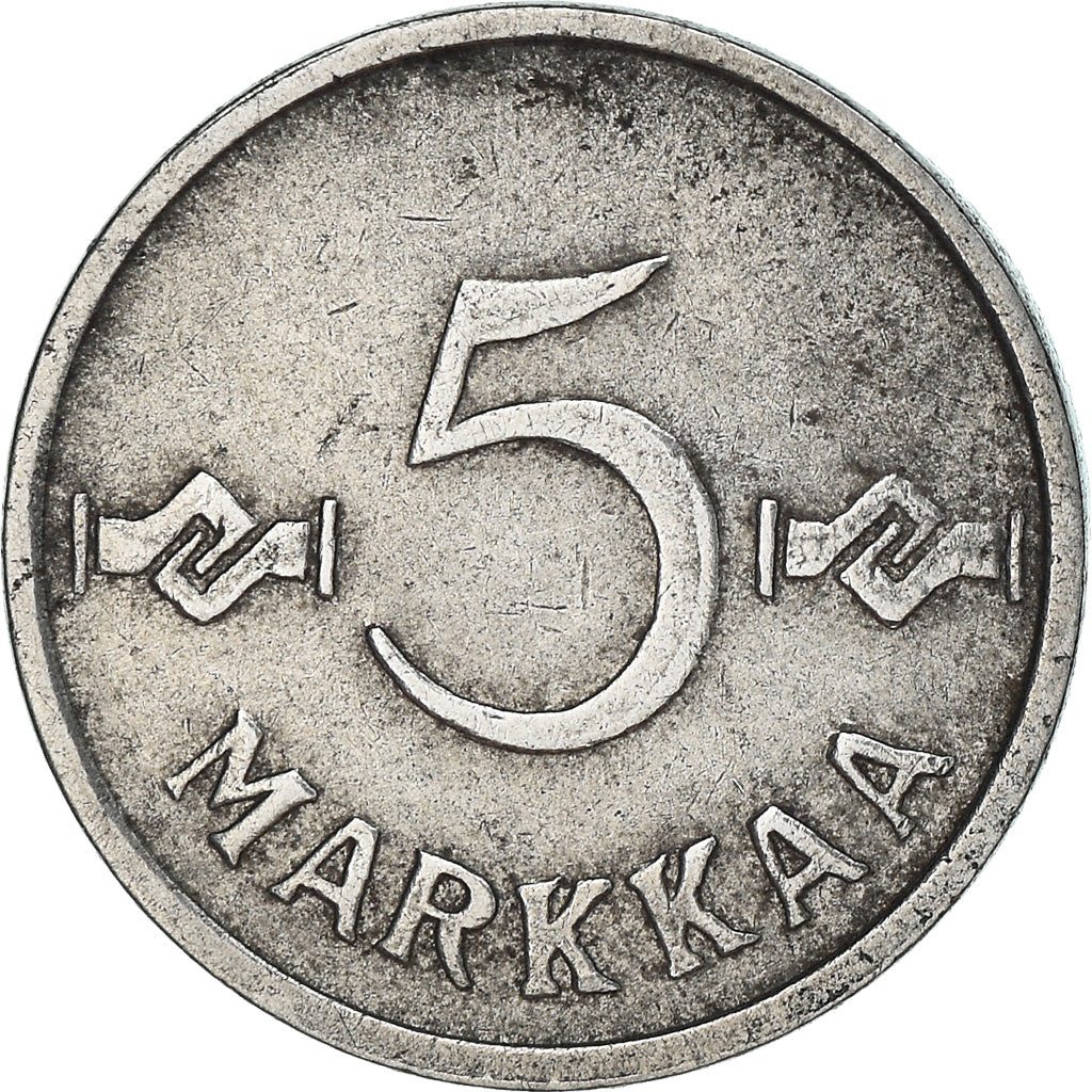 Moneta, Finlandia, 5 Markkaa, 1953, BB, Ferro, KM:37