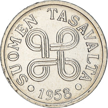 Moneda, Finlandia, 5 Markkaa, 1958, MBC, Níquel chapado en hierro, KM:37a