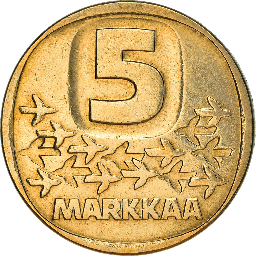 Coin, Finland, 5 Markkaa, 1984, AU(50-53), Aluminum-Bronze, KM:57