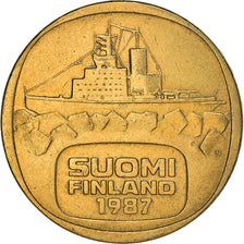 Coin, Finland, 5 Markkaa, 1987, EF(40-45), Aluminum-Bronze, KM:57