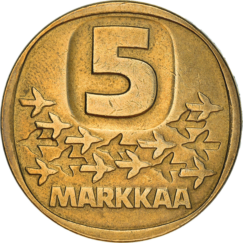 Coin, Finland, 5 Markkaa, 1990, EF(40-45), Aluminum-Bronze, KM:57