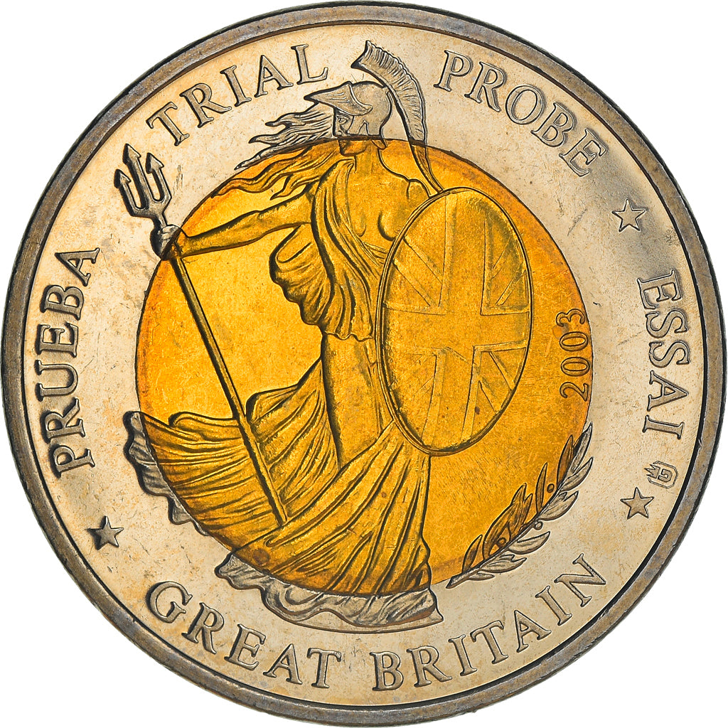 Great Britain, 2 Euro, 2003, unofficial private coin, MS(60-62), Bi-Metallic