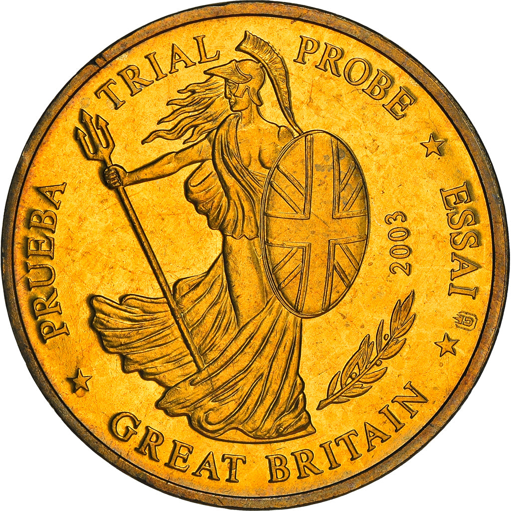 Gran Bretagna, 50 Euro Cent, 2003, unofficial private coin, SPL-, Ottone