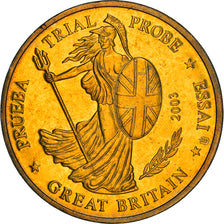 Gran Bretagna, 50 Euro Cent, 2003, unofficial private coin, SPL-, Ottone