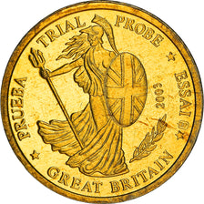Great Britain, 10 Euro Cent, 2003, unofficial private coin, MS(60-62), Brass
