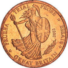 Gran Bretagna, 2 Euro Cent, 2003, unofficial private coin, BB+, Acciaio placcato