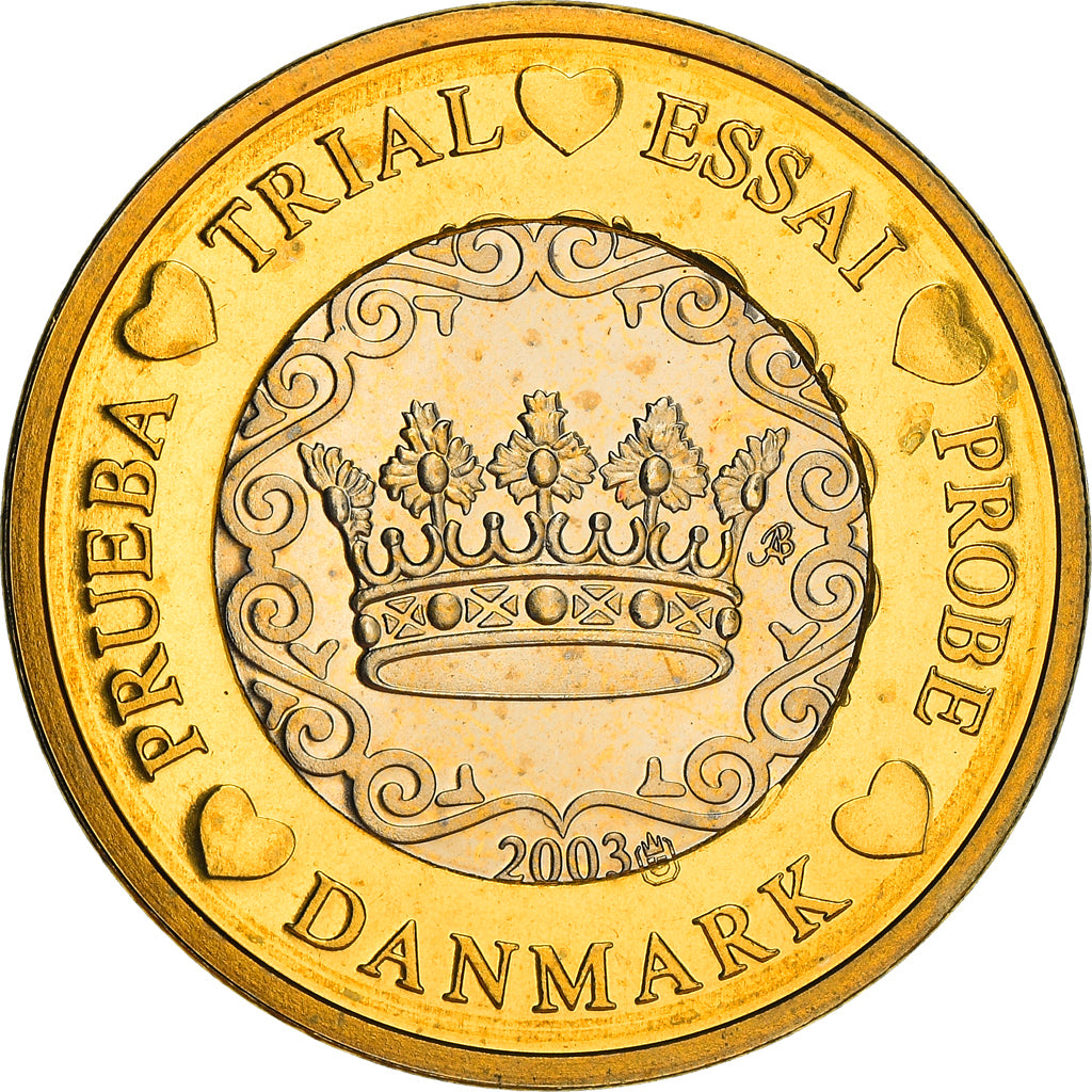 Denmark, Fantasy euro patterns, Euro, 2003, MS(64), Bi-Metallic