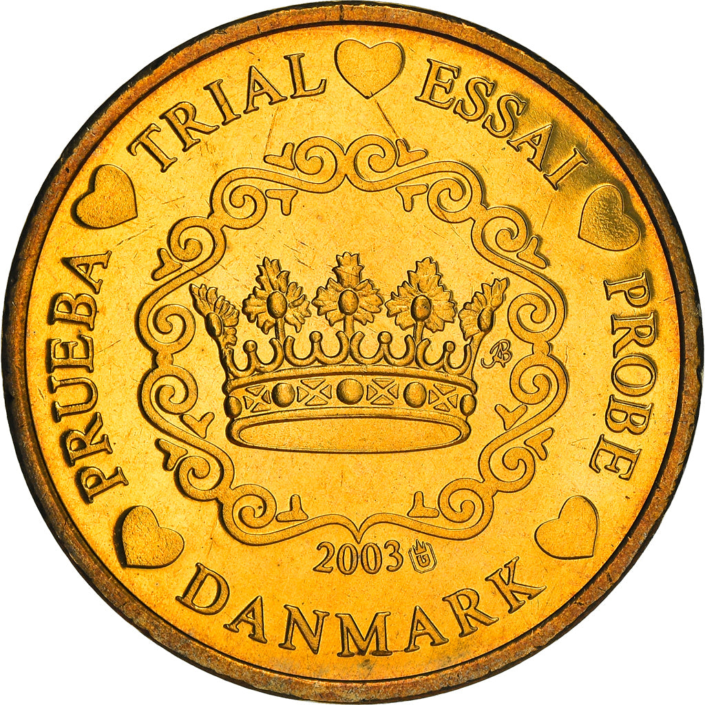 Danimarca, 50 Euro Cent, 2003, unofficial private coin, SPL+, Ottone