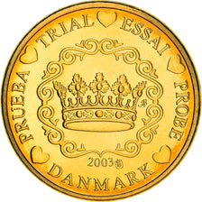 Denmark, 20 Euro Cent, 2003, unofficial private coin, MS(60-62), Brass