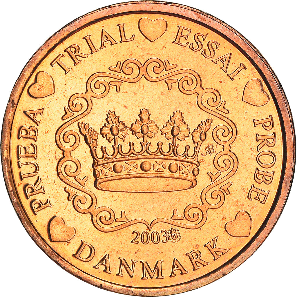 Denmark, 5 Euro Cent, 2003, unofficial private coin, AU(55-58), Copper Plated