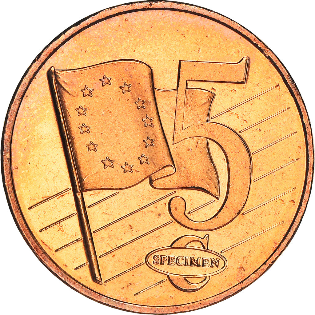 Denmark, 5 Euro Cent, 2003, unofficial private coin, AU(55-58), Copper Plated