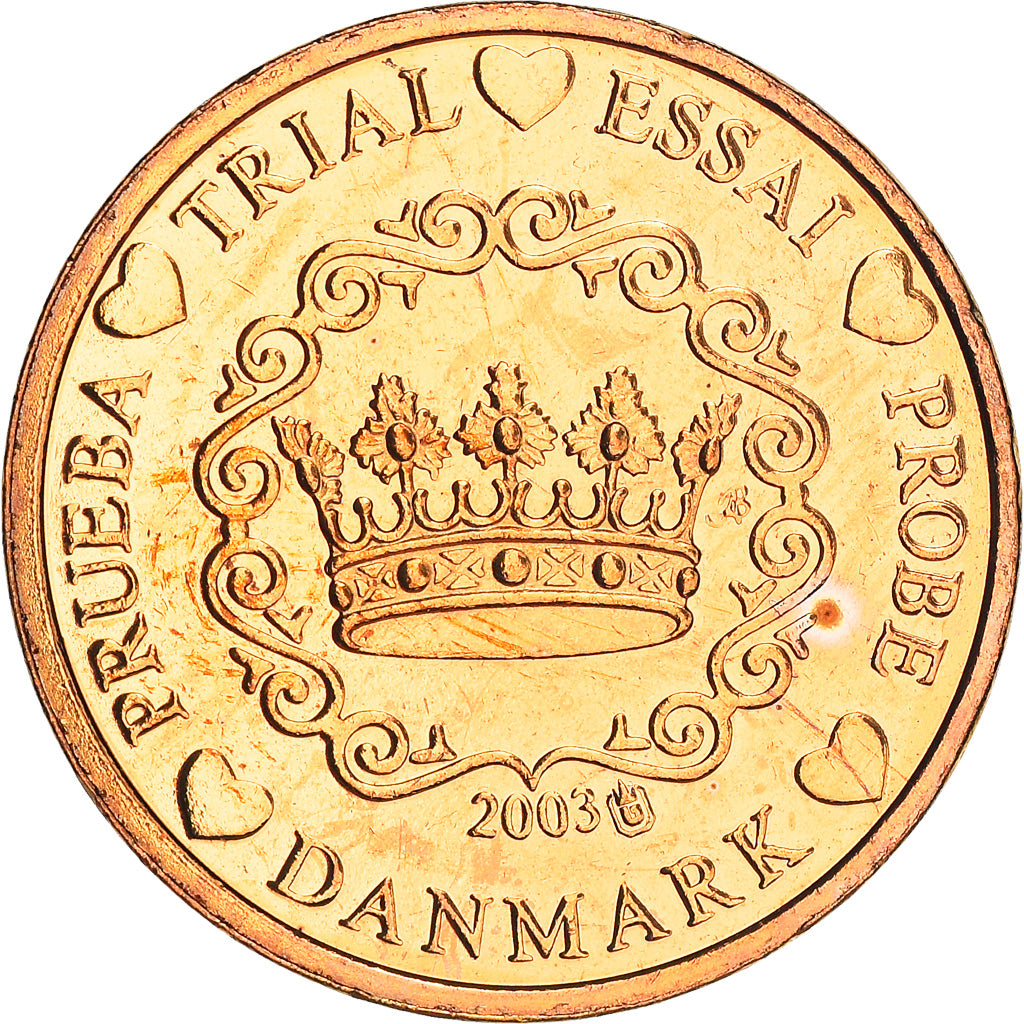Denmark, 2 Euro Cent, 2003, unofficial private coin, VF(30-35), Copper Plated